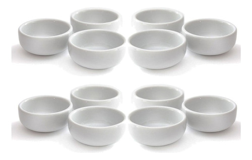 Set Cazuela Dip 6 Cm Porcelana Blanca Bowl Bar 12unidades