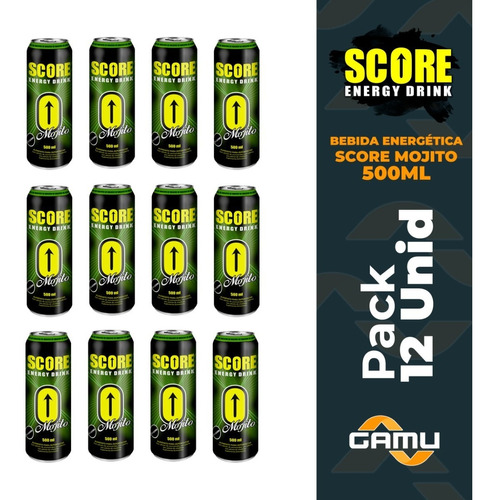 Bebida Energética Score Mojito, 500ml - 12 Unidades