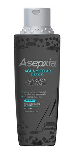 Imagen 1 de 1 de Asepxia Micelar Carbon De 200ml