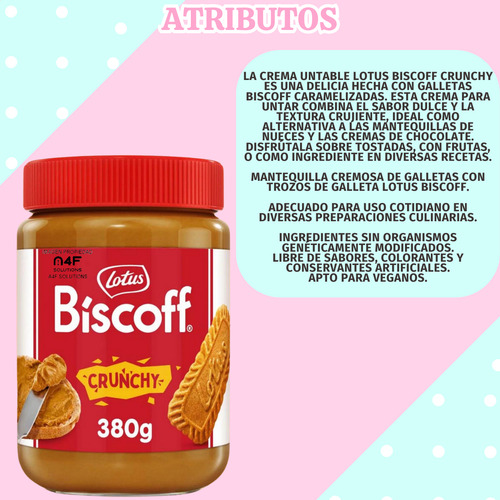 Crema Untable Lotus Biscoff Galleta Caramelizad Crunchy 380g