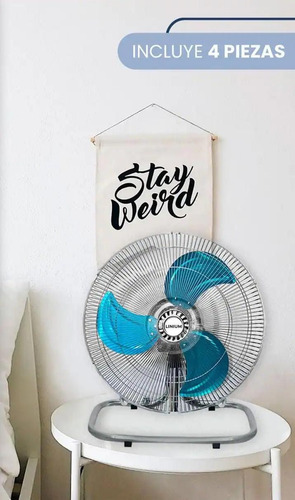 Ventilador 3 En 1 18 Pulgadas 110 V 45.72 Cm Negro Azul Aluminio 3