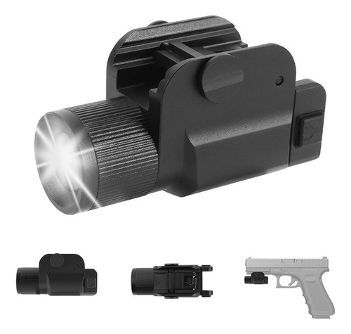 Luz De Pistola Táctica Con Zoom, Carga Usb De 600 Lúmenes