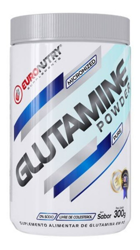 L-glutamina 100% Pura Micronizada Powder 300g Euronutry Sabor Sem Sabor