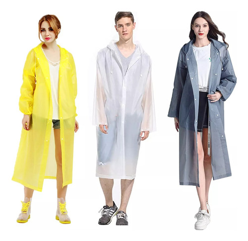 Ponchos Impermeables Reutilizables Para Adulto, 3 Uds.