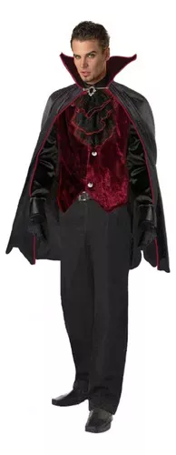 Fantasia Vampiro Conde Drácula Halloween Adulto Masculino