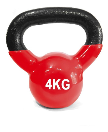 Pesa Rusa O Kettlebell De Hierro Fundido Recubierta 4 Kg