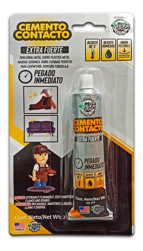 Cemento Contacto Pega 1000 (pega Zapatero) 25 Ml.