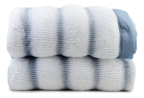 Cobertor Queen Altenburg Plush Ocean Azul Balneario - 135011