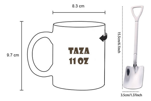 Taza Cristal Esmerilado Arquitecto Plano Con Cuchara De Pala