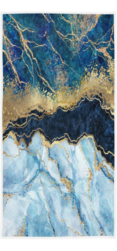 Senya Toalla Mano Marmol Azul Dorado Abstracto Moderna Suave