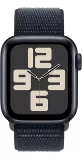 Apple Watch SE GPS (2da gen) • Caixa meia-noite de alumínio – 44 mm • Pulseira loop esportiva meia-noite