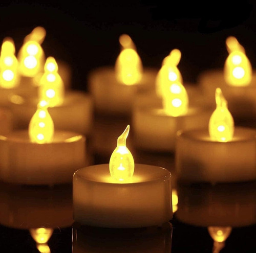 Velas De Té Con Pilas, Luces De Té Led Sin Llama Realistas Y