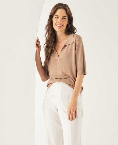 Camiseta Esprit 469e202 Beige Caqu