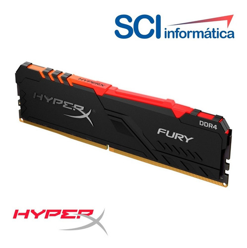 Memoria Ram 8gb 1x8 Rgb Kingston Hyperx Fury Ddr4 3200mz