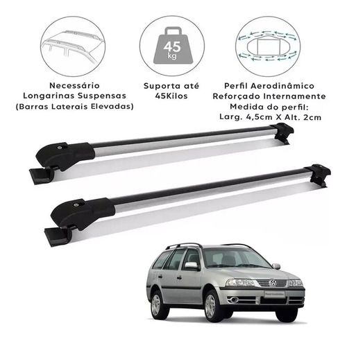 Travessa Teto Vw Parati G1 G2 G3 G4 Aluminio Slim Prata