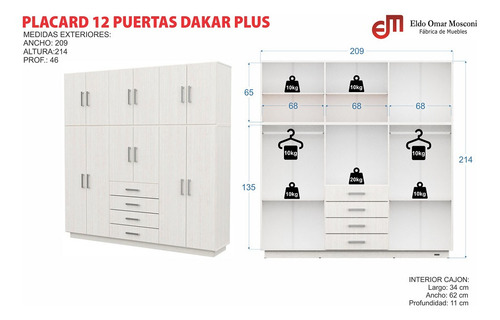 Mosconi Dakar Plus 12 Puertas - Blanco