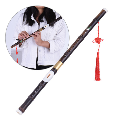 Flauta Transversal Desmontable De Bambú Negro Natural Bawu B
