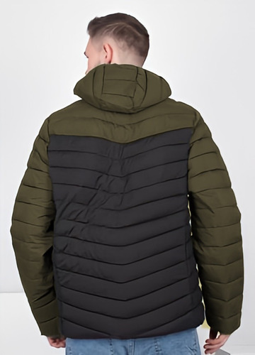 Campera Hombre Importada Inflable Con Capucha Combinada