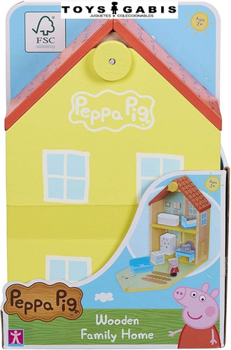 Peppa Pig Casa Familiar De Madera Con Muebles Original Nueva