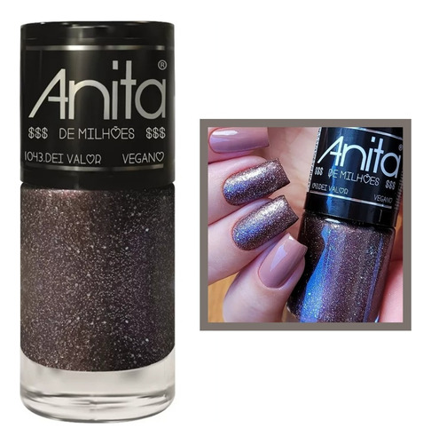 Esmalte Anita Coleção De Milhões Glitter Vegano 10ml Cor Dei Valor