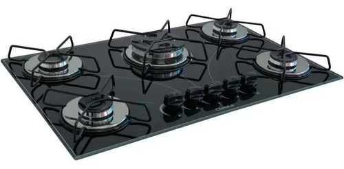 Cooktop Premium Chamalar Glp 5bcs Ultra Chama Preto Bivolt