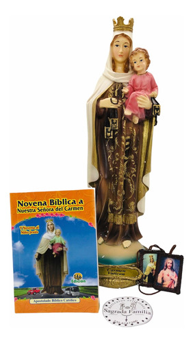 Virgen Del Carmen 30cm +novena + Escapulario