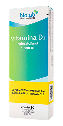 Kit 3 Vitamina D3 1000ui 30 Cápsulas - Biolab