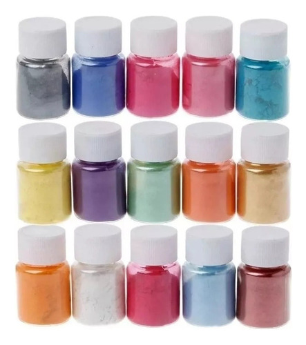 Resina Epoxi Natural, Colores De Perlas, 15 Colores En Polvo