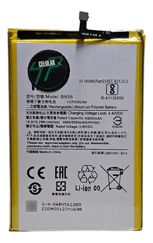 Bateria Para Redmi 9a 9c Bn56 Microcentro