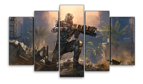 Cuadro Decorativo Moderno Gamers Call Of Duty Jd-0215 G Quíntuple 100x60 Cm Sin Marco