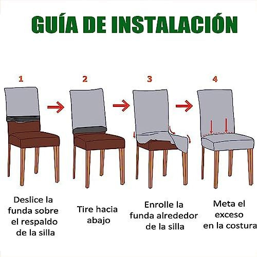 4 Fundas Elásticas Para Sillas, Fundas Felpa Color Lis