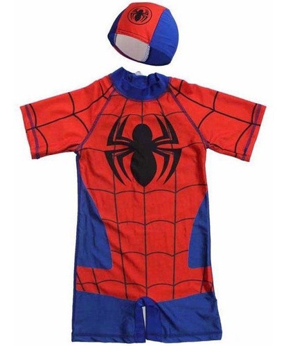 Traje De Baño Completo Super Héroes Niños Spiderman Superman