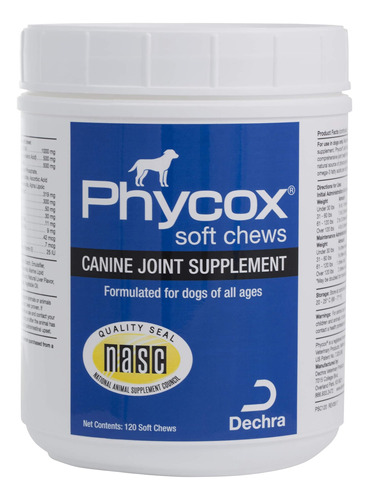 Phycox Soporte Para Articulaciones Caninas, 120 Masticables 