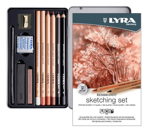Lapices Lyra Set Bocetos Lata X 11 Sketching Set