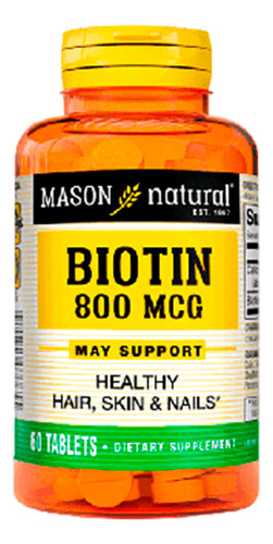 Vitamina Mason Biotin 800 Mcg (60 Tab)