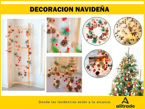 Imagen 3 de 10 de Luces Navidad Led Cálida Adornos Navideños Guirnalda Usb