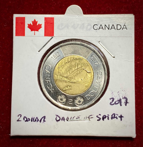 Moneda 2 Dólares Canadá 2017 Uc 109 Bimetal Danza Espíritus