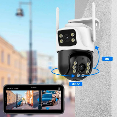 Camara De Seguridad 360o P6-qq6 Doble Exterior Blanco
