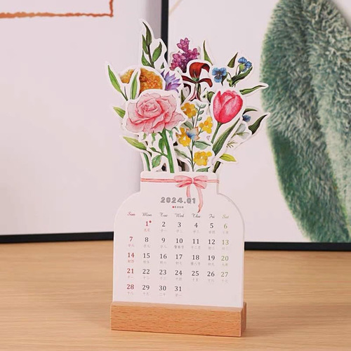 2 Calendario De Escritorio 2024, Calendario De Pie, Enero De