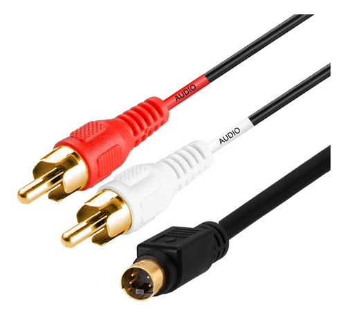 S-video & 2-rca Cable De Audio Combo, Chapados En Oro Negro