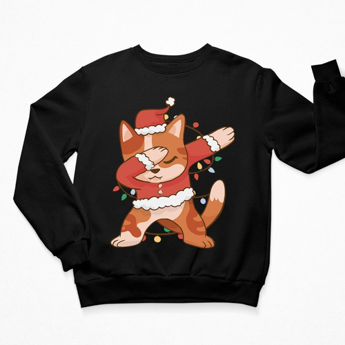Imagen 2 de 4 de Sudadera Navidad - Unisex - Gato Navideño