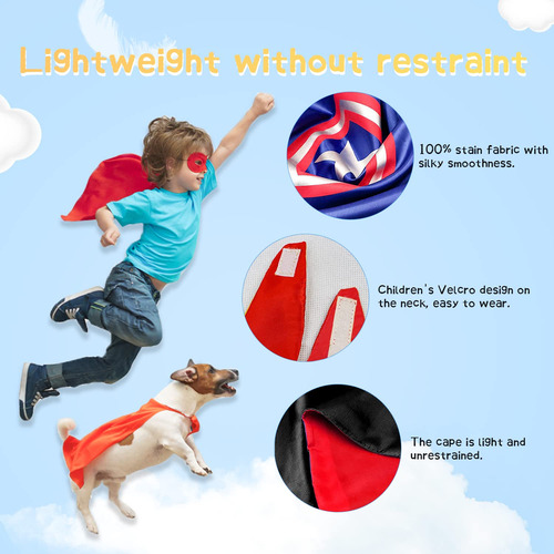 Disfraz De Superhéroe Infantil Con Máscaras 4 Piezas Doble C Color Talle