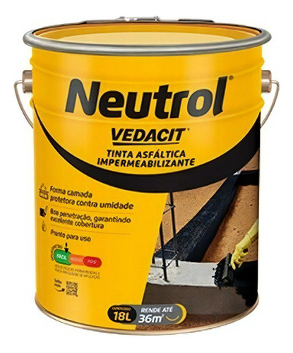 Vedacit Impermeabilização - 18 L - 16.2 kg - Unidade