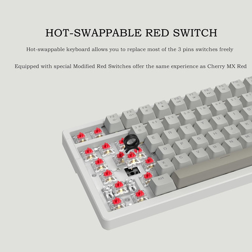 Teclado Mecânico Com Fio Retrô Ak992, Layout Completo De 98
