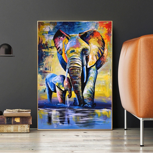 Imagen 3 de 10 de Cuadro-elefante2-moderno,decorativo,95x60cm-16k Resolución