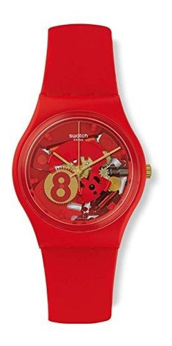 Reloj De Cuarzo Suizo Swatch Boys Gr166 Red Silicone Swatch