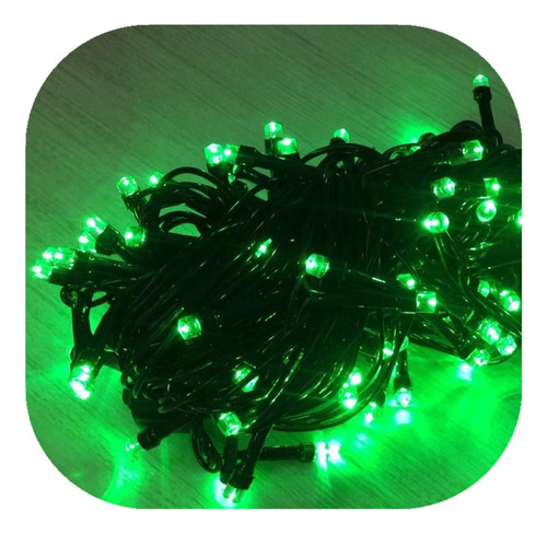 Pisca Natal 100 Led 8 Funcões Fio Verde Roxo + 7 Cores 220v