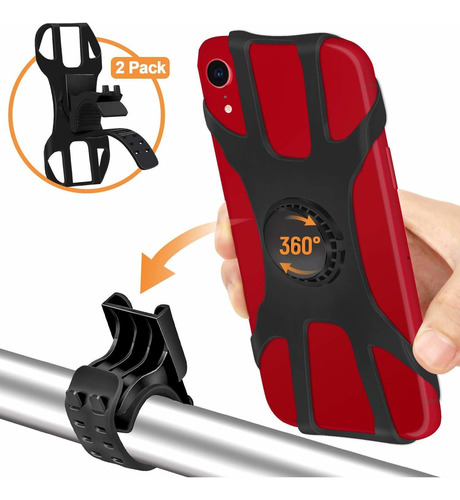 Bike Phone Mount 2 Pack Detachable Phone Holder For Bike 360