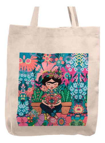 Bolso Tote Bag Cartera Playa - Frida Cactus