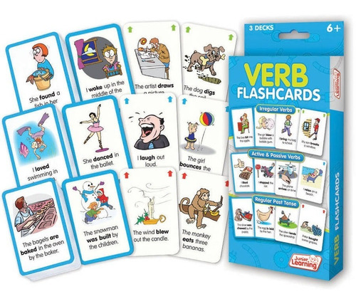 Juego De Aprendizaje Junior Verb Flashcards En Inglés